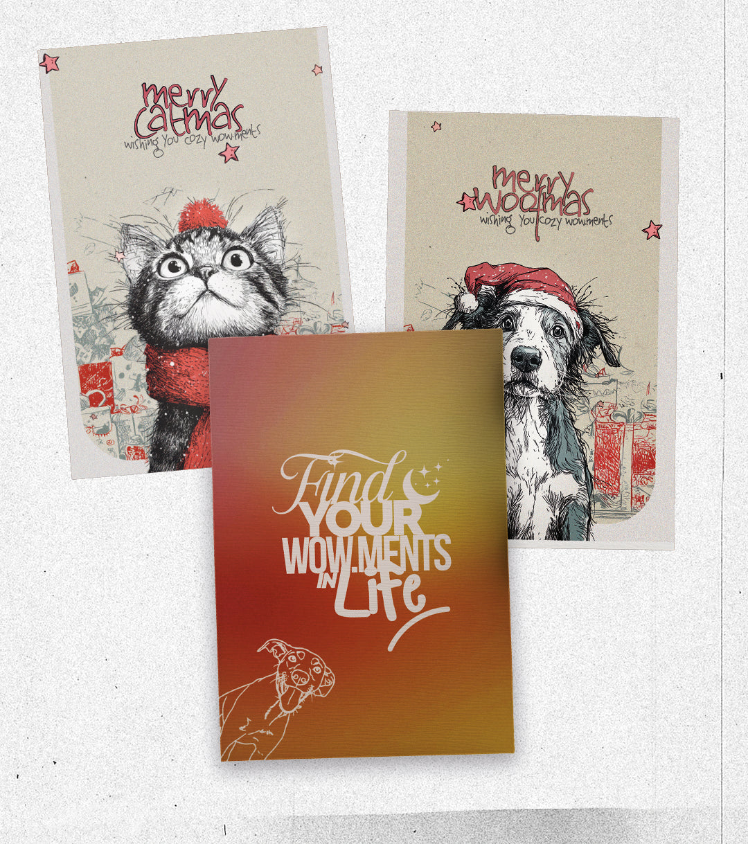 ✨'WOW.MENTS-BUNDLE' - 3 x Grusskarten für den guten Zweck 🐾✨