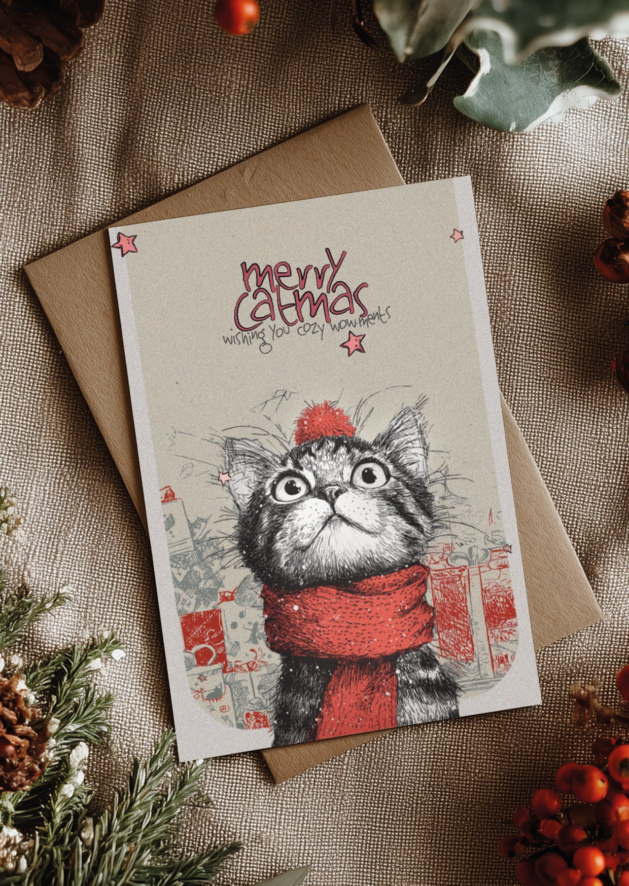 🎄 Merry Catmas – WEIHNACHTSKARTE für Katzenliebhaber 🐱